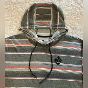 Salty Crew Crewser Long Sleeve Striped Hoodie Shirt Mens size Large